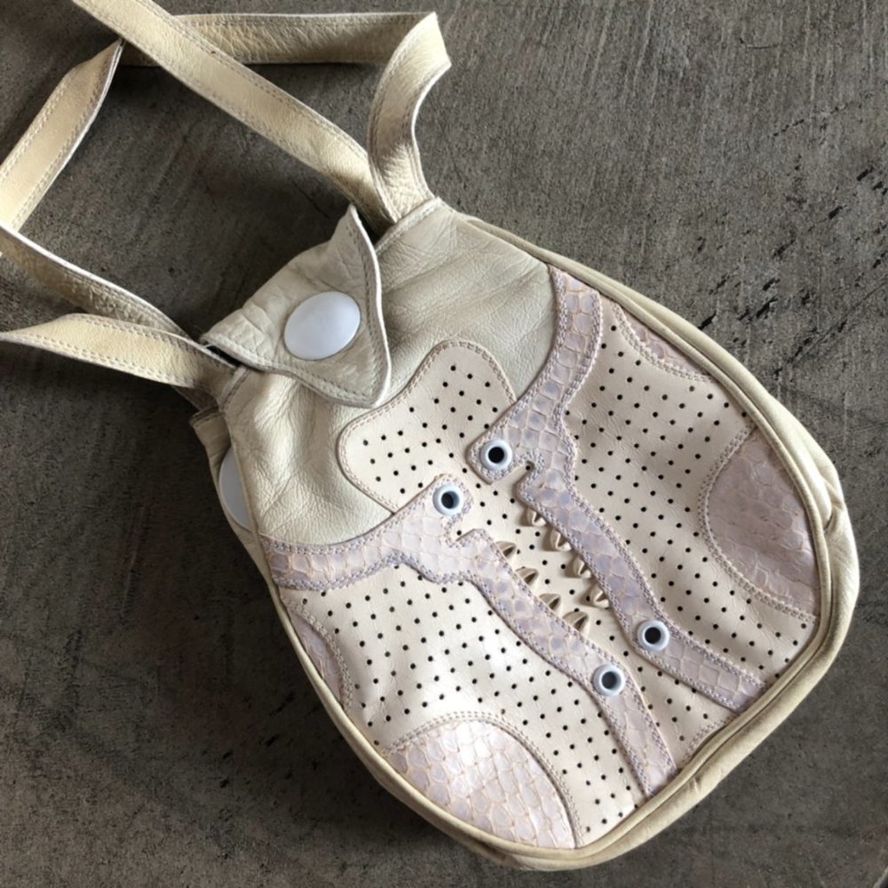 vintage creamy unique balenciaga purse